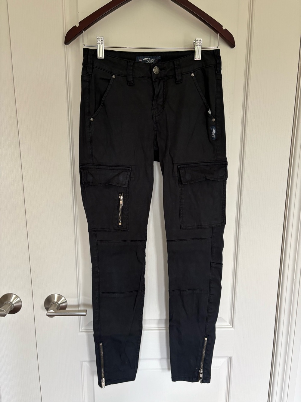 Silver Jeans Men's Black Skinny Cargo Pants